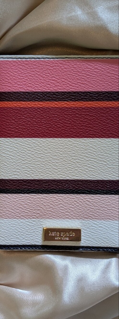 Kate Spade Striped Passport Cover in Cream, Pink, Red